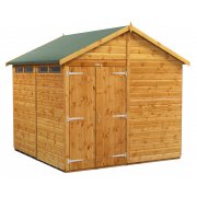 Power 8x8 Apex Secure Garden Shed - Double Door